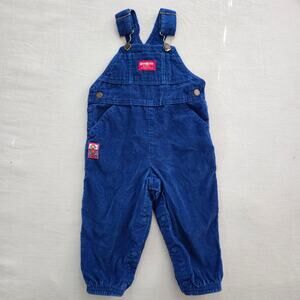 Vintage 90s Oshkosh B'gosh Blue Corduroy Overalls 2T